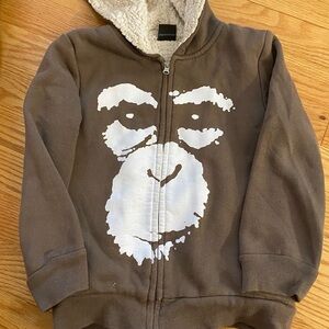Glug Brown Hoodie with White Monkey Graphic